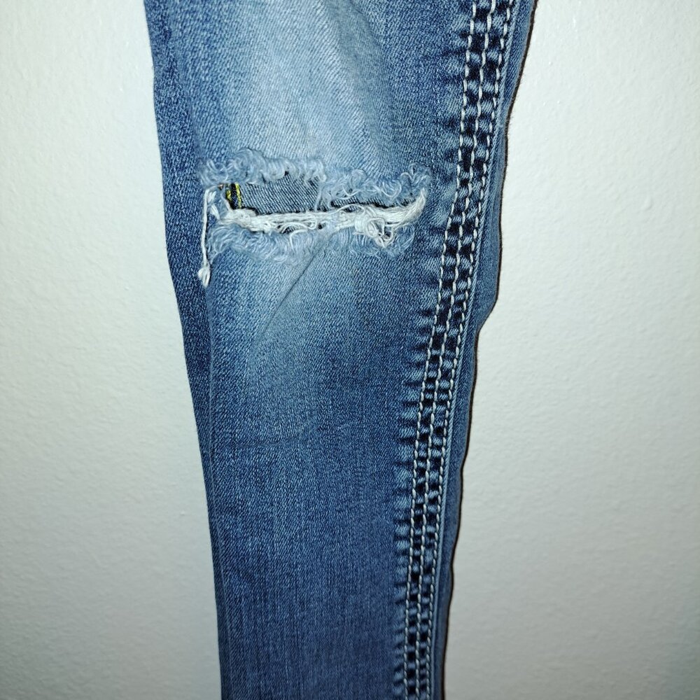 🪨 Rock Revival Allegra Skinny Jeans W/Leather Embroidered Flap Pockets size 25 - Picture 4 of 16